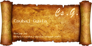 Csuhaj Gyula névjegykártya