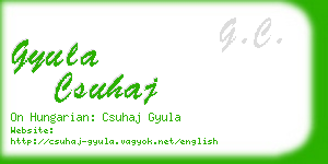 gyula csuhaj business card